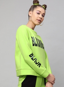 เสื้อสเวตเชิ้ตคอกลมสีเขียวนีออนสำหรับผู้หญิงพร้อมพิมพ์ลายตัวอักษรแขนยาวลำลองระบายอากาศได้ดีสำหรับฤดูใบไม้ร่วง - Product Image 4