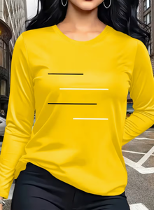 Sudadera de Punto Amarilla de Manga Larga con Cuello Redondo para Mujer, Estampado de Dibujos Animados, Transpirable, Informal, 180g, Decoración con Letras, para San Valentín - Product Image 3
