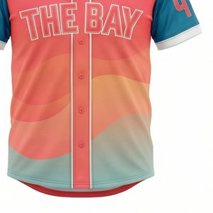 Maillot de baseball sublimé professionnel, logo personnalisé imprimé, chemises de sport douces et respirantes, tailles pour hommes, femmes et jeunes, en gros - Product Image 2