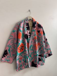 Veste kimono vintage de style indien Banjara, faite à la main, en tissu Kantha, recyclée - Product Image 4