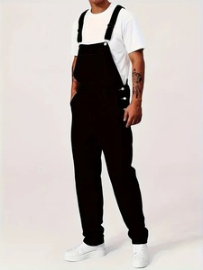 Pantalones de Mezclilla Negros para Hombre, Estilo Casual, Cintura Alta, Corte Regular, Color Sólido, de Algodón para Primavera - Product Image 3