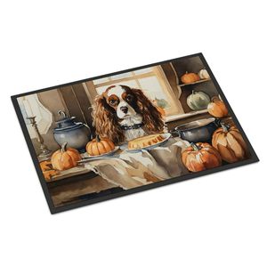 Cavalier Spaniel automne tapis de cuisine antidérapant intérieur extérieur tapis d'entrée 24H X 36W lavable paillasson à poils bas citrouilles tapis avant - Product Image 1