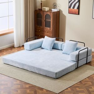 Divano Letto Convertibile Comodo con Supporto Lombare a Cuscino e Braccioli, Futon Lounge Sleeper C-Product - Product Image 2