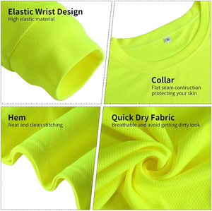 T-shirts haute visibilité de qualité supérieure à manches courtes, bandes réfléchissantes, vêtements de travail, uniformes, t-shirts haute visibilité pour les travailleurs - Product Image 4