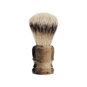 Brocha de Afeitar Redonda Hecha a Mano con Cuerno de Búfalo Ecológico de ILAHI, Mango de Cuerno de Uttar Pradesh para Afeitar, Personalización para Halloween - Product Image 1