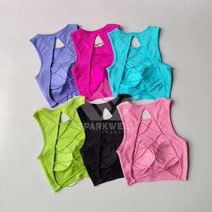 Women's Olive <b>Green</b> Ribbed <b>Crop</b> Tank <b>Top</b> Crew Neck Sleeveless Knitted Breathable Casual Slim Fit Solid Color <b>Top</b> - Product Image 3