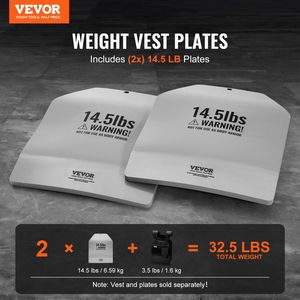 Plaques de gilet lesté incurvées en acier premium de 14,5 lb, ajustement ergonomique profilé pour les WODs, poids supplémentaire pour l'entraînement - Product Image 2