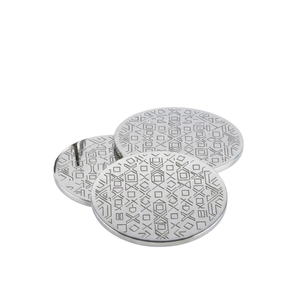 Ensemble de 4 sous-verres modernes en métal, finition dorée, sous-verres ronds en acier inoxydable pour la décoration de table à l'hôtel et à la maison - Product Image 6