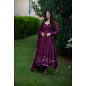 SHREYA'S Women's New <b>Purple</b> Embroidered <b>Suit</b> Set - Product Image 5