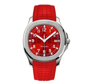 Montre sportive avec logo dropship s, mouvement Seiko NH35, cadran MOD, charme sportif, couleur rouge sang, style Aquanauts - Product Image 1