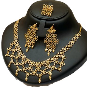 Juego de Gargantillas Pequeñas de Latón Chapado en Oro de 24K, Elegante, Lujoso, Clásico, Regalo de Aniversario de Bodas, Compromiso, Moda para Mujer - Product Image 1