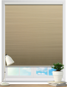 Persiana de ventana francesa plisada tipo panal de abeja, material de poliéster, diseño moderno, oscurecimiento de habitaciones, operación con cuerda tipo escalera - Product Image 2