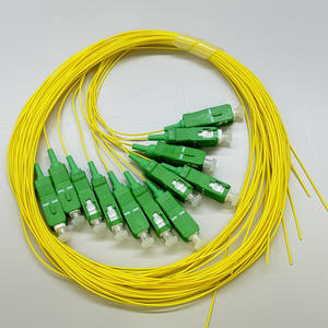 Cable de Fibra Óptica de 1.5m de Longitud, 0.9mm, Amarillo, Revestimiento LSZH, Monomodo, Conectores SC/APC, Pigtails para Panel de Conexión de Fibra Óptica ODF FTTH - Product Image 1