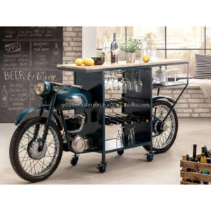 Mueble Bar Vintage con Forma de Moto, Hecho a Mano, Moderno, para Almacenamiento de Licores, Mueble Bar de Madera para el Hogar, Unidad Retro con Forma de Motocicleta, Novedad 2026 - Product Image 1