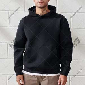 Sweat à capuche de luxe pour homme, coupe classique, en molleton de coton extensible 4 directions 300-380 GSM, style streetwear, broderie logo personnalisé, capuche dissimulée - Product Image 5