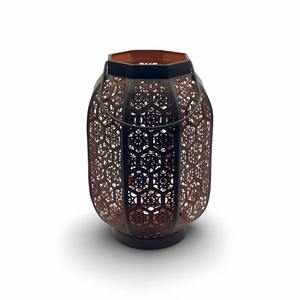 Farol de Lujo Estilo Marroquí con Portavelas Decorativo de Metal y Vidrio Antiguo para Compradores Internacionales - Product Image 6