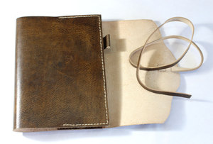 Customized Logo Gift Stationery Notebook Handmade Recycled Cotton Paper Journal <b>A4</b> Size Genuine Leather Hard Cover Refillable - Product Image 3