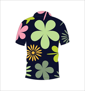 เสื้อโปโลลายดอกไม้ฮาวายแบบกำหนดเอง ระบายอากาศได้ดี น้ำหนักเบา เหมาะสำหรับทีมกอล์ฟ แขนสั้น พิมพ์ลายแบบซับลิเมชั่น เสื้อผ้าสไตล์ทรอปิคอล - Product Image 3