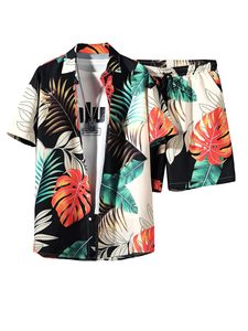 Men <b>Set</b> Print Short Sleeve Shirt Beach Shorts Matching Holiday Summer Casual Colorful top mens <b>twin</b> <b>set</b> - Product Image 5