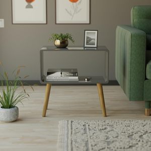 Retro Bookcase Nightstand, End <b>Table</b>, Bed <b>Side</b> <b>Table</b> for Small Spaces Magazine Stand with <b>Storage</b> Engineered Wood - Product Image 2