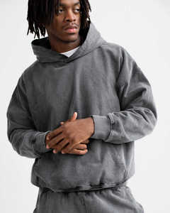 Sudadera con Capucha Vintage Lavada al Ácido 100% Algodón para Hombre y Mujer, Transpirable, Oversize, Estilo Urbano, Hombro Caído, Unisex - Product Image 3