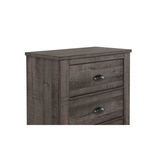 <b>Rustic</b> Gray Contemporary Wooden Four-Drawer Bed Side <b>Cabinet</b> 1pc <b>Rustic</b> Gray Dresser Furniture - Product Image 5