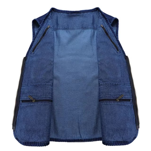 Veste de travail respirante de haute qualité, gilet de sécurité bleu en maille réfléchissante avec poche - Product Image 5