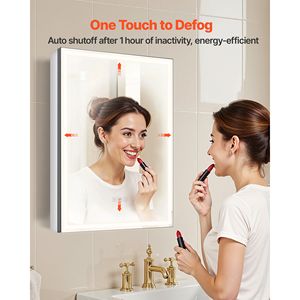 Armadietto a Specchio da Bagno a Incasso 20x28 con Illuminazione LED Dimmerabile a 3 Colori, Mobile Bagno - Product Image 4