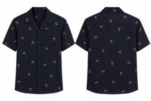 Chemise décontractée d'été pour homme en tricot uni avec col rabattu et manches courtes - Product Image 4