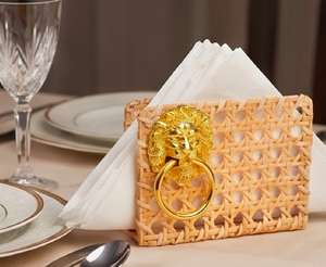 Jute <b>Napkin</b> <b>Holder</b> With Tiger Face Handle For Stylish Table Decor Dining Room Kitchen And Home Accessory Display - Product Image 6