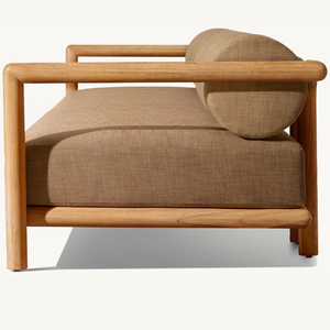 Sofá Moderno de Madera de Teca para Exteriores con Cojines Suaves y Esponjosos, Capacidad para Tres Personas, para Hoteles - Product Image 4