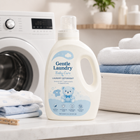Bouteille de lessive ovale personnalisée en PEHD 1L 2L 3L avec bouchon doseur blanc et poignée pour soins de bébé et nettoyage domestique – Fabriquée au Vietnam