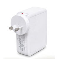 Pengisi Daya Cepat HNT 65W 40W GaN 4-in-1 dengan Kabel Tipe C+IOS yang Dapat Ditarik, Multi-Port Tipe-C & USB-A untuk Pengisi Daya Laptop iPhone