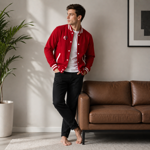 Veste universitaire offrant un confort élégant et un design sportif intemporel, avec une possibilité de superposition polyvalente pour une tenue décontractée saisonnière. - Product Image 6