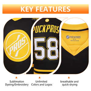 Wholesale Custom Designed Sublimation Logo Ice Hockey Jersey High Quality Hockey Uniform 100% Polyester 220g - Product Image 3