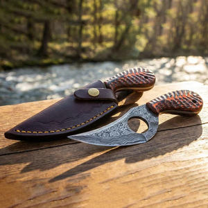 Cuchillo de Caza Profesional de 8 Pulgadas, Hoja Fija de Acero de Damasco Hecha a Mano por Pasha Enterprises, Grado Industrial, para Desollar, OEM - Product Image 2