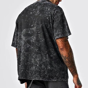T-shirt personnalisé 2026 en coton 270G, coupe oversize à épaules tombantes, effet délavé, vierge, pour homme, avec logo personnalisé - Product Image 4