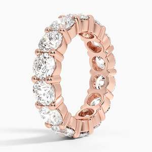 แหวนเพชรทรงกลมสีเหลืองทอง ได้รับการรับรองจาก IGI เพชรเพาะเลี้ยงในห้องปฏิบัติการ ดีไซน์แบบ Eternity Band ตัวเรือนแบบ Prong Setting เครื่องประดับชั้นดีสำหรับผู้หญิง - Product Image 6