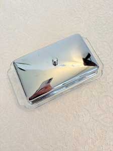 Vintage Glass <b>Butter</b> Dish Chrome Lid Clear Rectangular Hazel Atlas Style - Product Image 2