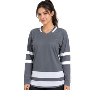 Women Ice Hockey Jersey Digital Print Women's Full Sleeve Quick-Dry Ice Hockey Jerseys Women's V-Neck Ice Shirt - Product Image 4