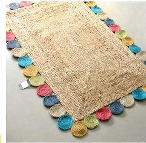 Alfombra rectangular trenzada de yute con estampado de diferentes diseños y colores de la India Alfombra trenzada de yute fabulosa Alfombras y alfombras a precio barato - Product Image 5