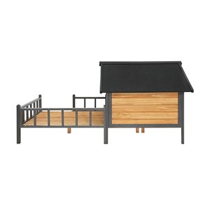 Caseta para Perros Grande y Única para Exteriores, de Madera, con Porche, Estilo Cabaña con Marco de Hierro, Muebles para Acampar con Mascotas - Product Image 6