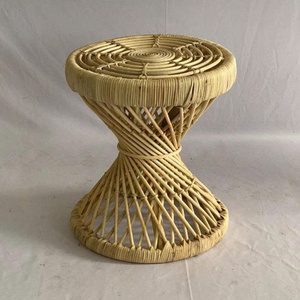 Actual photos from the workshop - <b>Small</b> <b>round</b> natural rattan coffee <b>table</b>, suitable for use on balconies. - Product Image 1