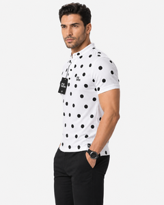 T-shirt blanc à manches courtes pour homme F2 WIN, en coton tricoté décontracté, respirant, séchage rapide, avec poche et logo personnalisé sur le devant - Product Image 5