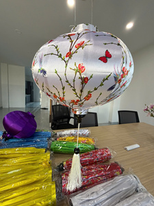 Classic Hanging <b>Bamboo</b> Silk <b>Lantern</b> for Traditional Cultural and Festival Decor Traditional hanging silk <b>bamboo</b> <b>lantern</b> - Product Image 4