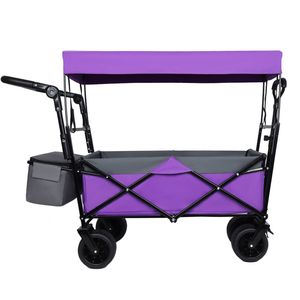 Lightweight Foldable 480Lbs Collapsible Wagon Cart with Push Handle 7\" All Terrain Wheels for <b>Camping</b> - Product Image 1