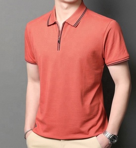 Nouveau T-shirt décontracté pour homme, couleur unie, respirant, manches courtes, pour homme d'âge mûr, style business - Product Image 2