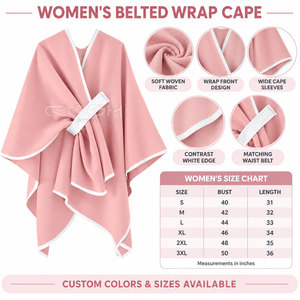 Cosh International Sorority Sisterhood Autumn Winter Scarf Solid Reversible Wool Cape Trendy <b>Poncho</b> Cashmere Sweater - Product Image 6