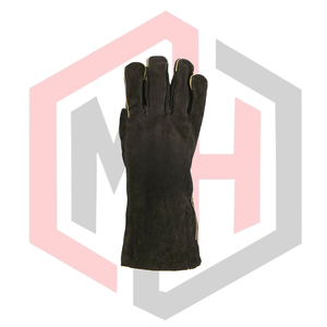 Gants de jardinage en cuir, gants de sécurité en cuir croûte, anti-chaleur, durables, respirants, sans silicone, sans poudre, poignet tricoté de 14 pouces - Product Image 3