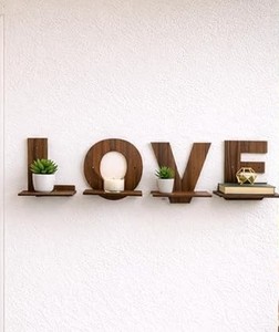 Love Wooden <b>Wall</b> <b>Shelf</b> Decorative Wooden <b>Floating</b> <b>Shelf</b> for Living Room Bedroom Home Decor - Product Image 1